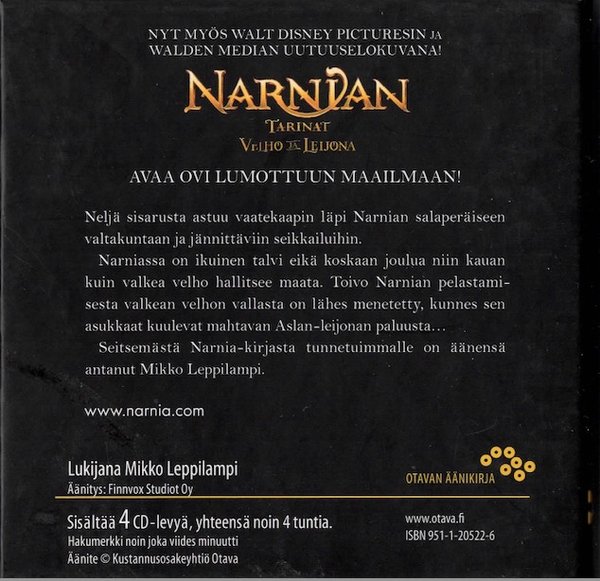 C.S. Levis: Narnian tarinat - velho ja leijona 4CD (Käyt)