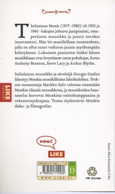 Giorgio Gaslini & Markku Salo: Thelonious Monk (K5 Uusi kirja)