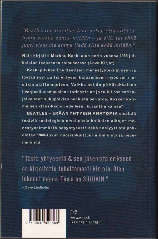 Markku Koski : Beatles - Erään yhtyeen anatomia (K5 Uusi kirja)