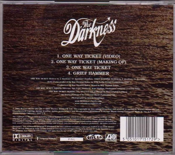 Darkness : One Way Ticket (Käytetty DVD, single)