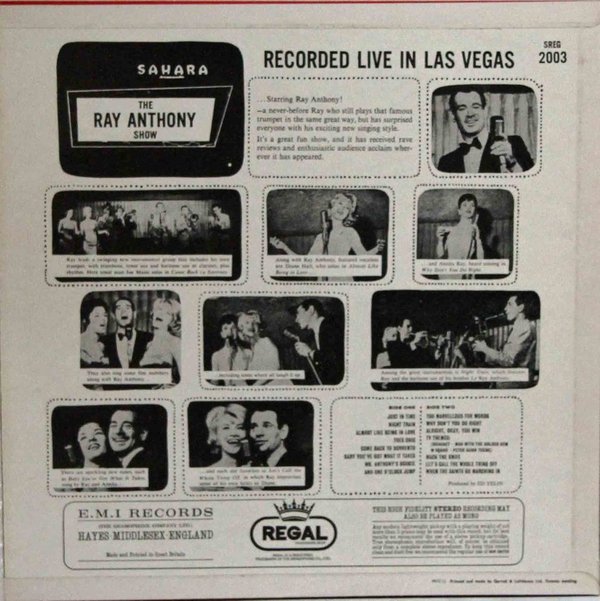 Ray Anthony Show: Recorded Live In Las Vegas LP (Käyt)