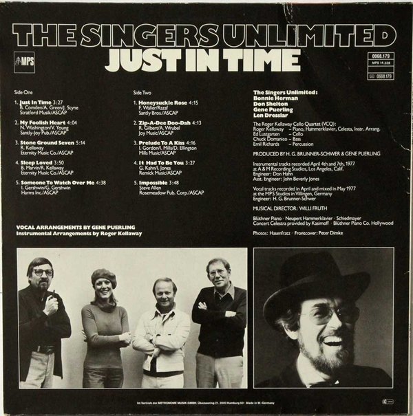 Singers Unlimited : Just In Time LP (Käyt)