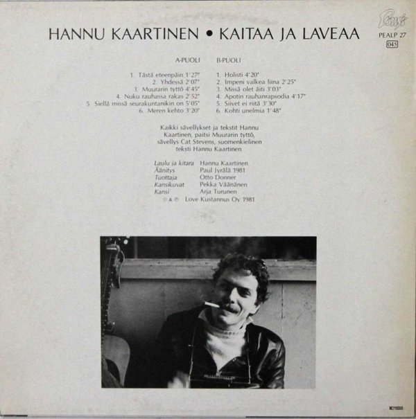 Hannu Kaartinen : Kaitaa ja laveaa LP (Käyt)