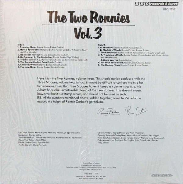 Two Ronnies : Vol. 3 (Käyt. LP)