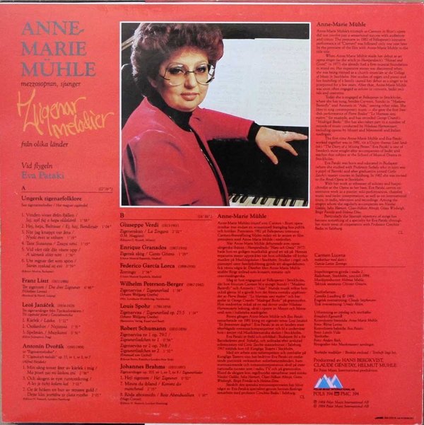 Anne-Marie Mühler : Zigenarmelodier LP (Käyt)