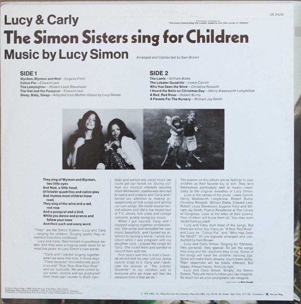 Simon Sisters : Sing For Children