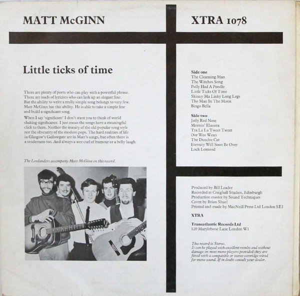Matt McGinn : Little Ticks Of Time LP