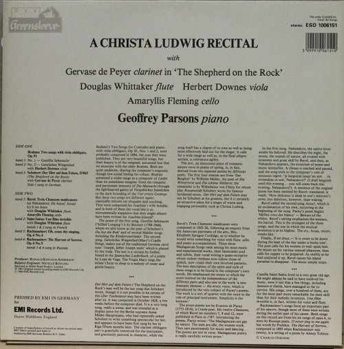 A Christa Ludwig : Recital LP