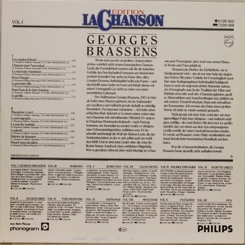 Georges Brassens : Editions La Chanson Vol. 1