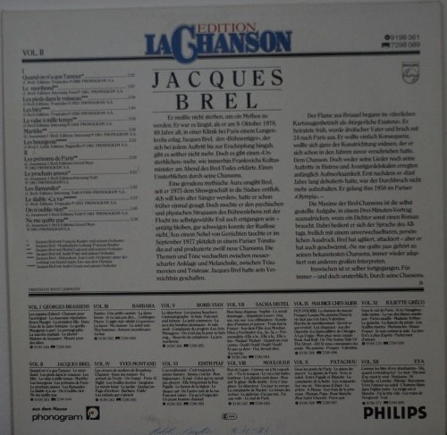 Jacques Brel : Edition La Chanson Vol.II