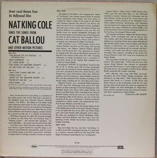 Nat King Cole : Nat King Cole Sings His Songs From Cat Ballou And Other Motion Pictures
