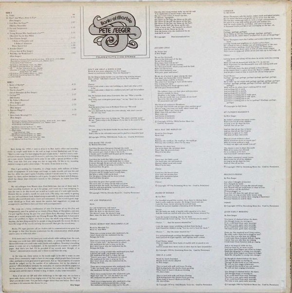Pete Seeger : Banks Of Marble LP