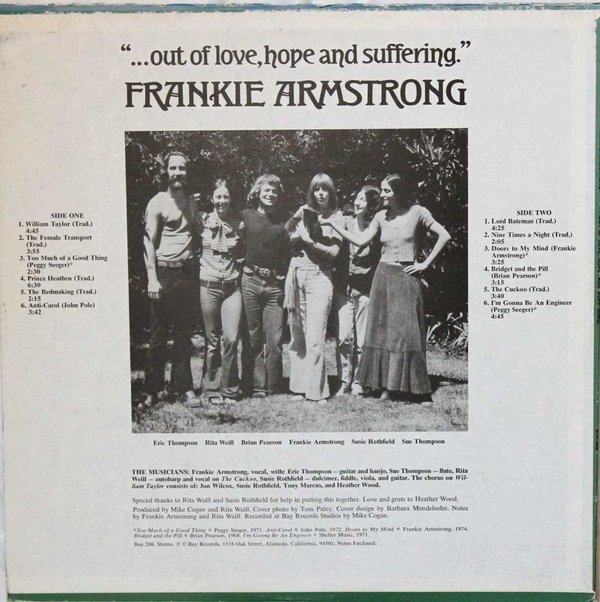 Frankie Armstrong : Out of love, hope and suffering LP