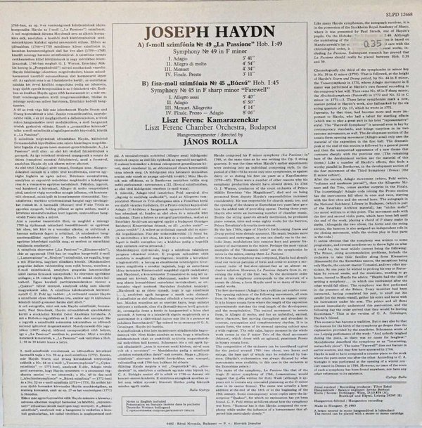 Haydn : Symphony No. 49 & No. 45 LP