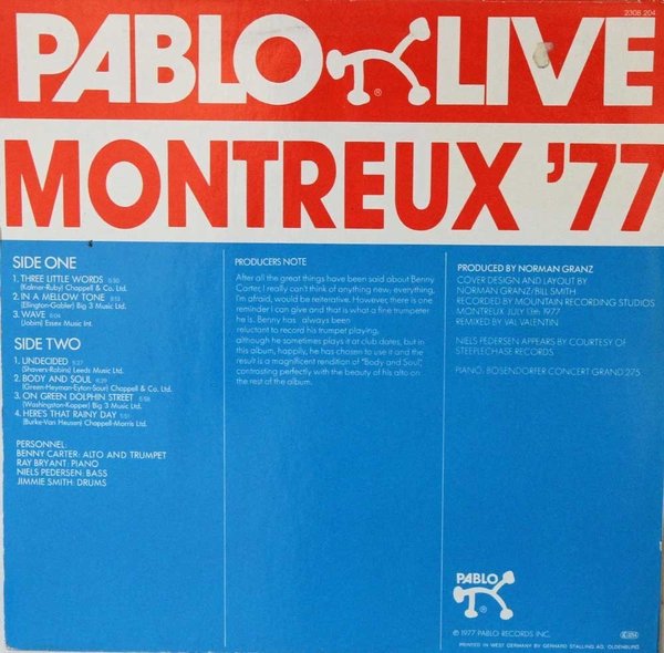 Benny Carter 4 : Montreux '77 LP
