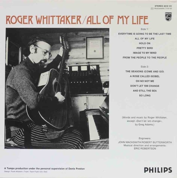 Roger Whittaker : All Of My Life LP (Käyt)