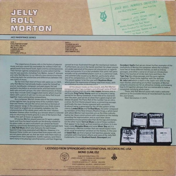 Jelly Roll Morton : Jelly Roll Morton LP (Käyt)