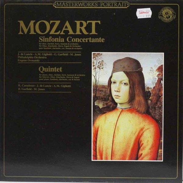 Mozart / R.Casadesus : Sinfonia Concertante / Quintet LP (Käyt)