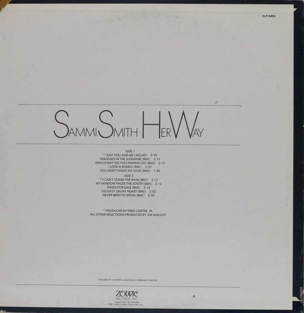 Sammi Smith : Her Way LP (Käyt)