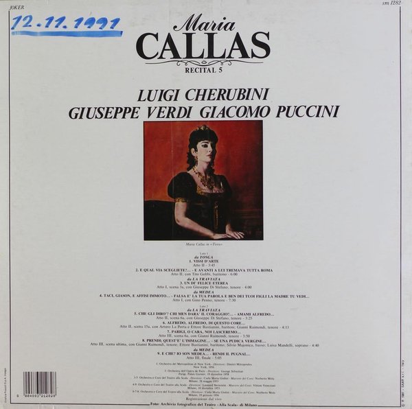 Maria Callas : Recital 5 (LP, Mint)