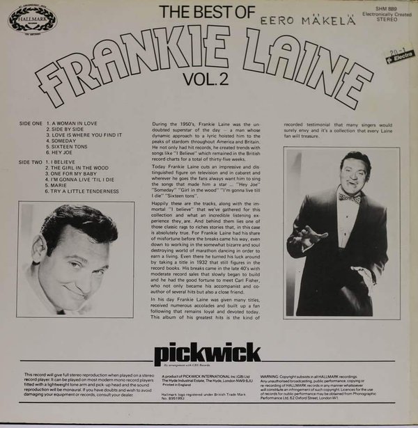 Frankie Laine : The Best Of Frankie Laine Vol.2 (Käyt LP)