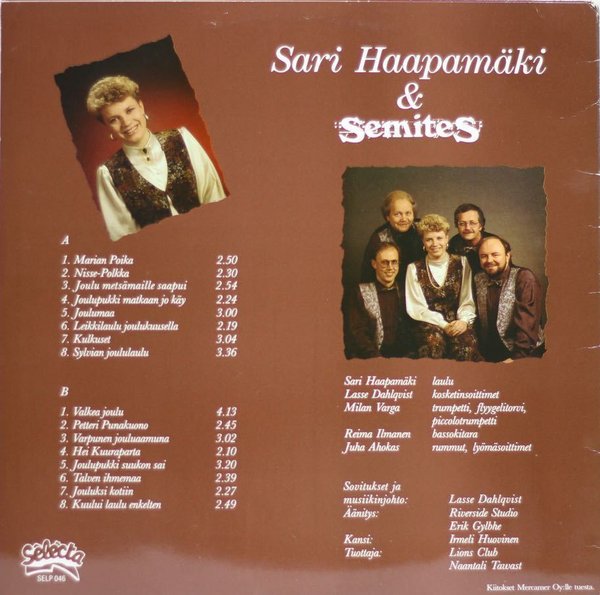 Sari Haapamäki & Semites : Joululauluja LP (Käyt)
