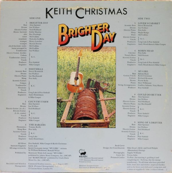 Keith Christmas: Brighter Day LP Käyt