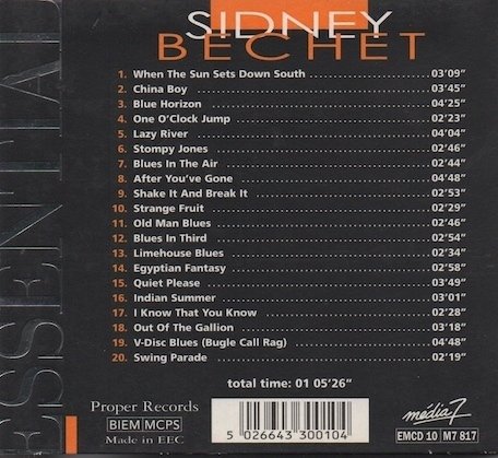 Sidney Bechet : Sidney Bechet CD Käyt