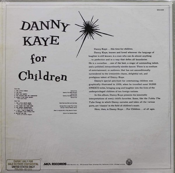 Danny Kaye : For Children LP (Käyt)