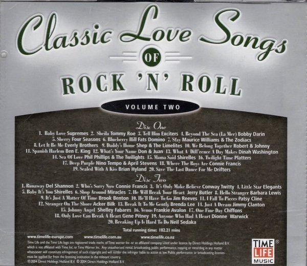 V/A : Classic Love Songs Of Rock 'N' Roll - Volume Two (Käyt. 2CD)