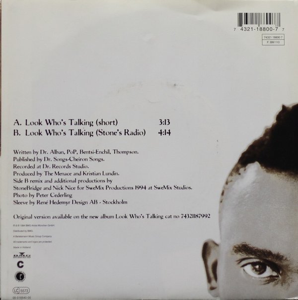 Dr. Alban : Look Whos Talking! (The Single) 7" (Käyt)
