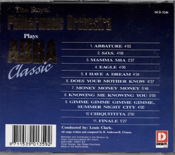 Royal Philharmonic Orchestra / Louis Clark : Plays ABBA Classic CD (Käyt)