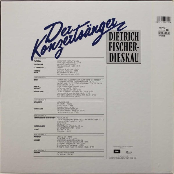 Dietrich Fischer - Dieskau : Der Konzertsänger 3LP Box (Käyt)