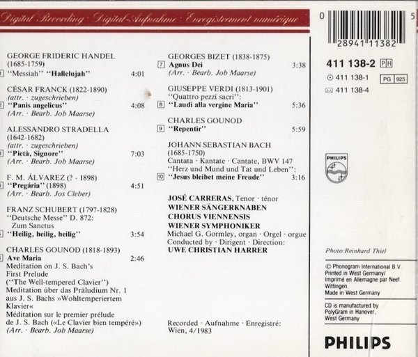 José Carreras / Vienna Boys' Choir / Wiener Symphoniker / Harrer: Ave Maria CD (Käyt)