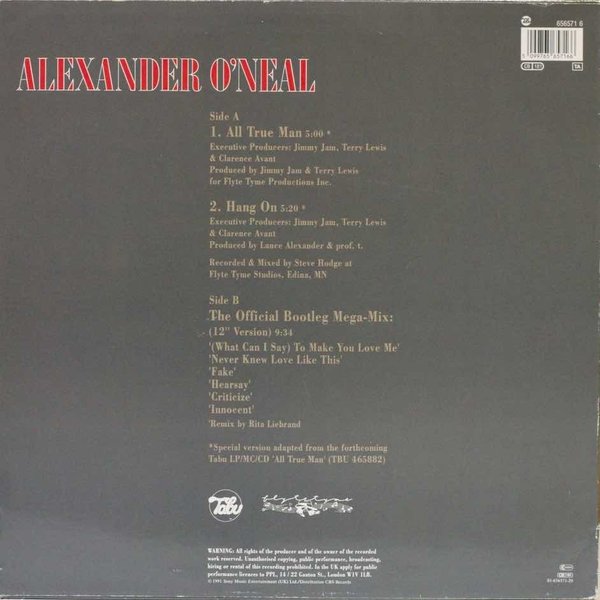 Alexander O'Neal : All True Man 12" (Käyt. maxi)