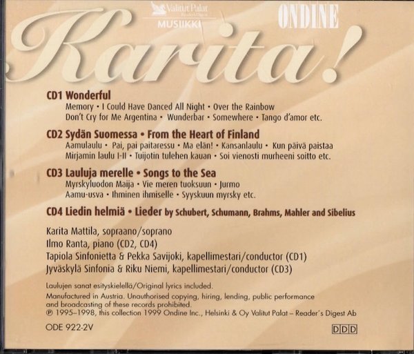 Karita Mattila: Karita! 4CD (Käyt)