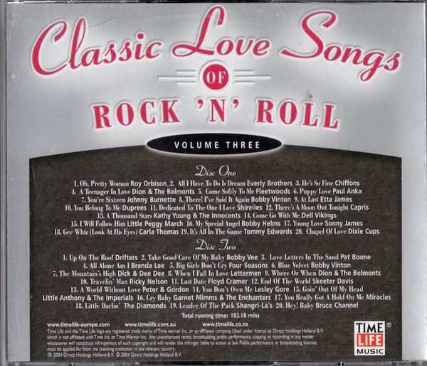 V/A : Classic Love Songs of Rock 'n' Roll - Volume Three 2CD (Käyt)