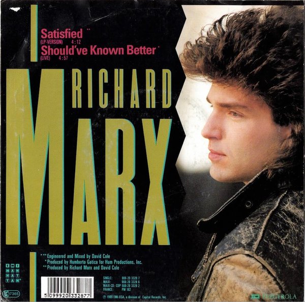 Richard Marx: Satisfied 7" (Käyt)