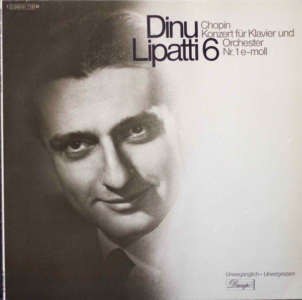 Chopin / Dinu Lipatti: Dinu Lipatti 6 - Konzert Für Klavier Und Orchester Nr.1 E-Moll LP (Käyt)