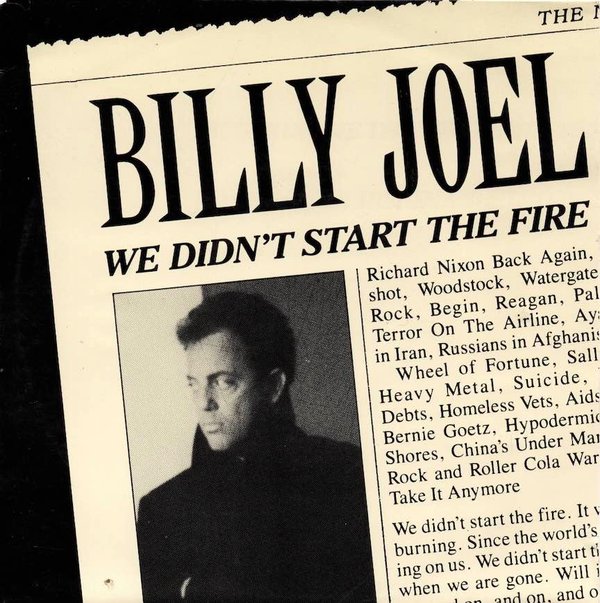 Billy Joel: We Didn't Start The Fire 7" (Käyt)