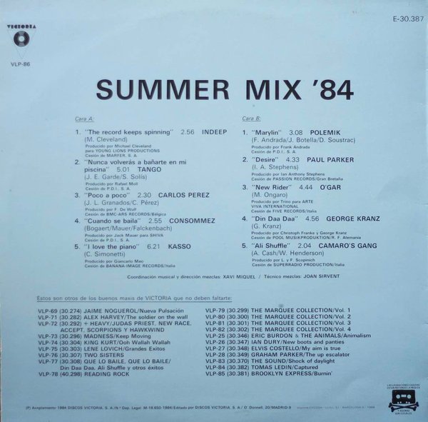 V/A : Summer Mix 84 LP (Käyt)