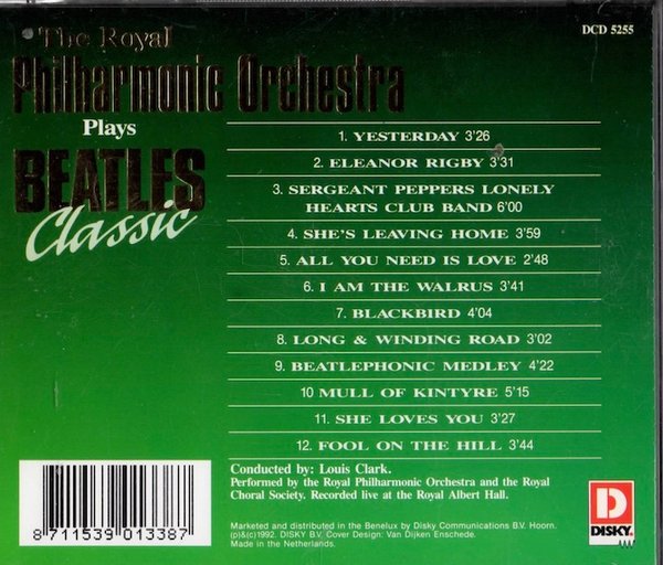 Royal Philharmonic Orchestra / Louis Clark: Plays Beatles Classic CD (Käyt)