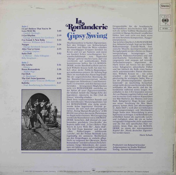La Romanderie: Gipsy Swing LP (Käyt)