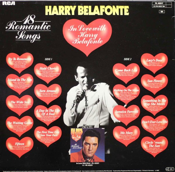 Harry Belafonte: In Love With Harry Belafonte LP (Käyt)