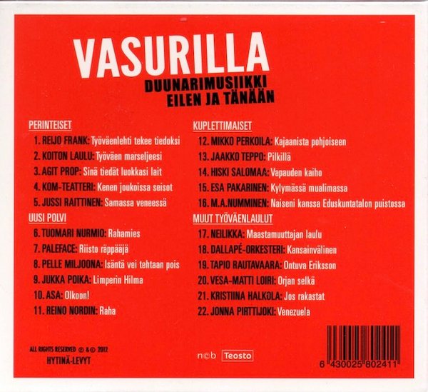 V/A : Vasurilla - duunarimusiikki eilen ja tänään CD (Uusi)
