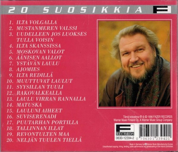 Jaakko Ryhänen: Ystävän laulu - 20 suosikkia CD (Käyt)