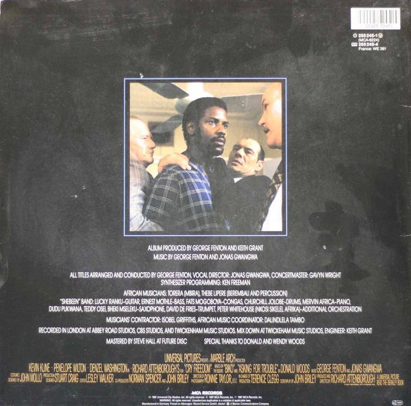George Fenton And Jonas Gwangwa: Cry Freedom (Original Motion Picture Soundtrack) LP (Käyt)
