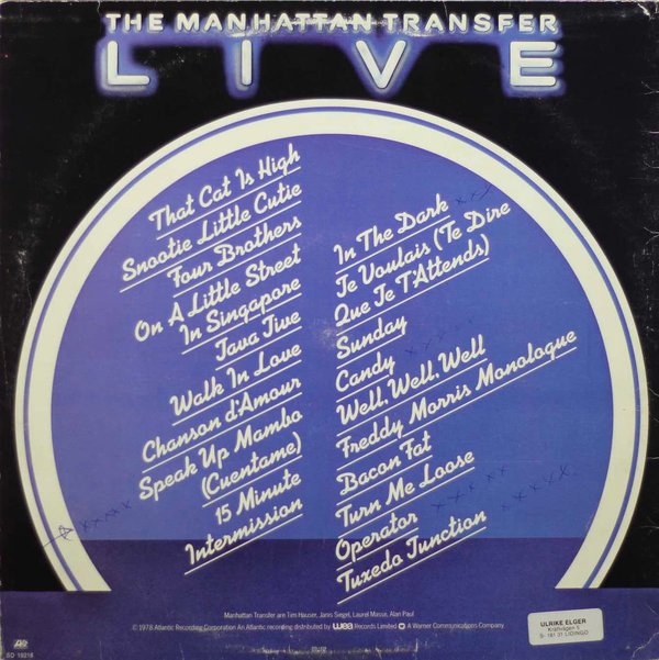Manhattan Transfer: Live LP (Käyt)