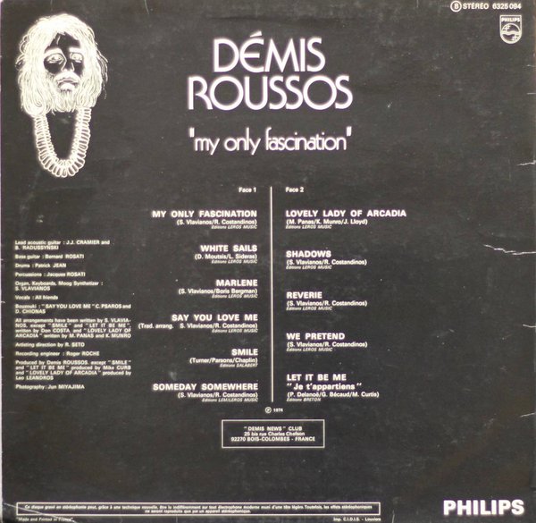 Démis Roussos: My Only Fascination LP (Käyt)