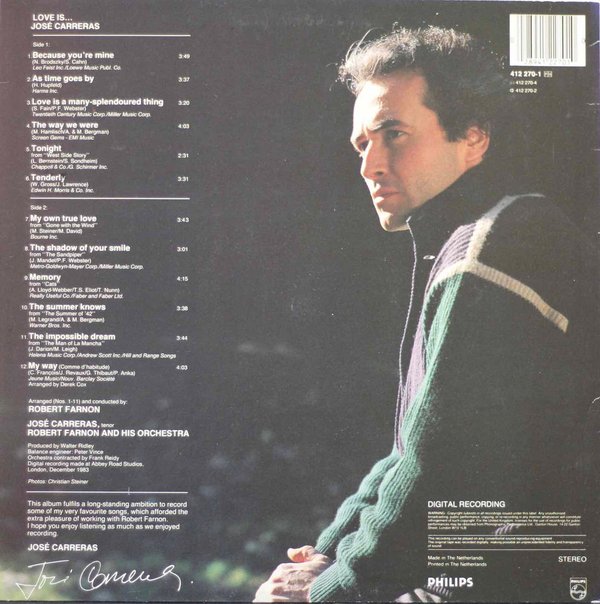 José Carreras: Love Is... LP (Käyt)